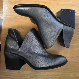 Vince Camuto Metallic Grey Heeled Booties